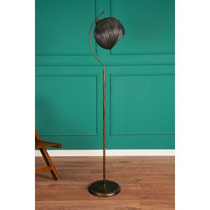 Povimento - Crna podna lampa sa zlatnim detaljima