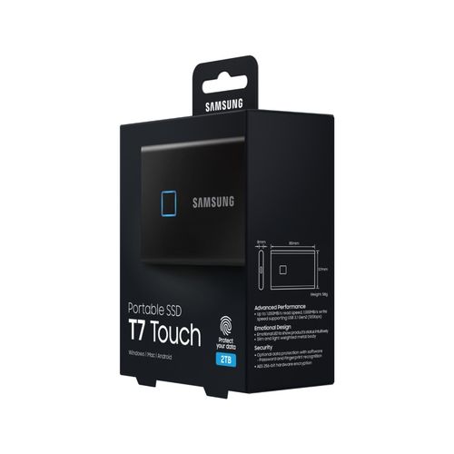 SAMSUNG Portable T7 Touch 2TB crni eksterni SSD MU-PC2T0K slika 8