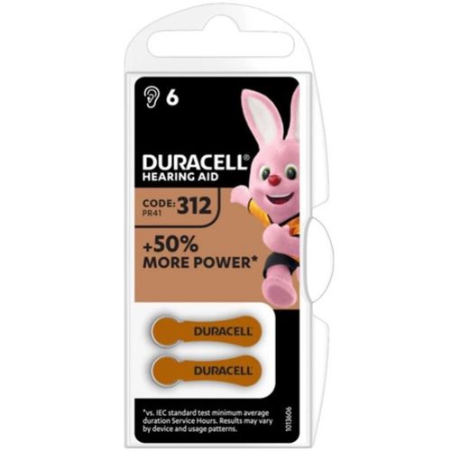 Duracell Hearing Aid 312 1,45V baterija za slusni aparat PAK6 slika 1