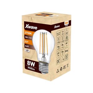 Xwave E27 8W SL-F-A8-2700K Filament Sijalica 2700K,220V,950Lm,Toplo Bela