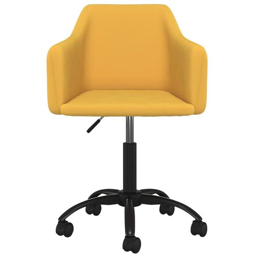 Okretna uredska stolica žuta baršunasta slika 12