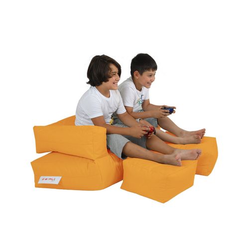 Atelier Del Sofa Vreća za sjedenje, Kids Double Seat Pouf - Orange slika 4