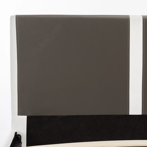 Krevet od umjetne kože s madracem sivo-bijeli 180 x 200 cm slika 24