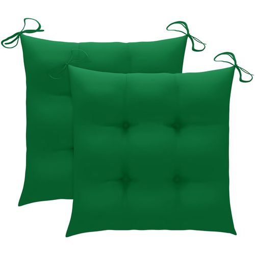 Jastuci za stolice 2 kom zeleni 40 x 40 x 7 cm od tkanine slika 1