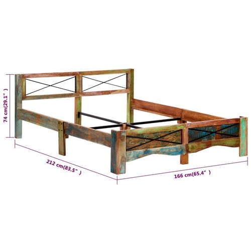 Okvir za krevet od masivnog obnovljenog drva 160 x 200 cm slika 38