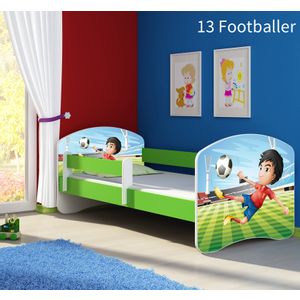 Dječji krevet ACMA s motivom, bočna zelena 160x80 cm 13-footballer
