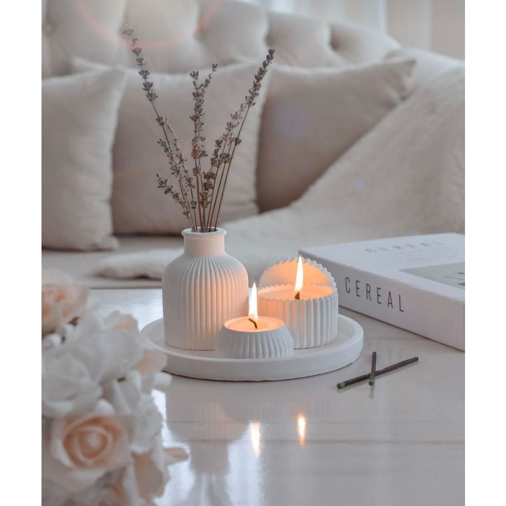 Candle set (5 pieces) Ers1271, colour: white slika 2