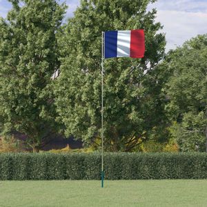 Francuska zastava i jarbol 5,55 m aluminijski