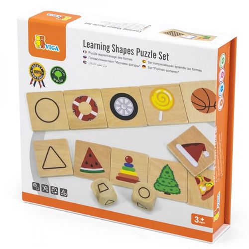 Viga Learning Shapes Puzzle Set - Drveni set Učimo oblike slika 1