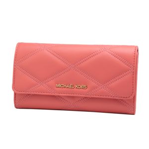 Porte-monnaie Michael Kors 35S2GTVF3U-GRAPEFRUIT - Elegantni Roza Novčanik za Dame