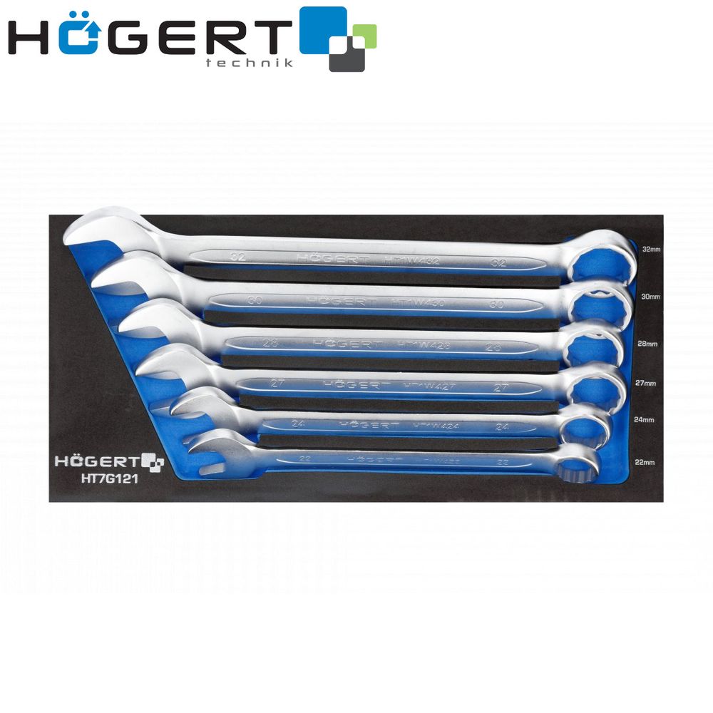 Högert  Umetak za radionička kolica, set kombiniranih ključeva 22-32mm (6-dijelni)  slika 1