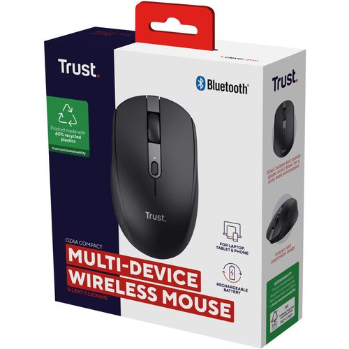 Trust miš wless, punjivi, multi-device, Ozaa, black slika 6