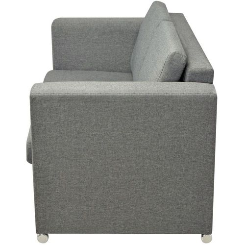 Trodijelni set sofa od tkanine svijetlosivi slika 4