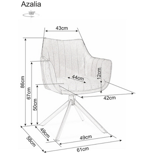 Stolica AZALIA - Tkanina - Maslinasta slika 4