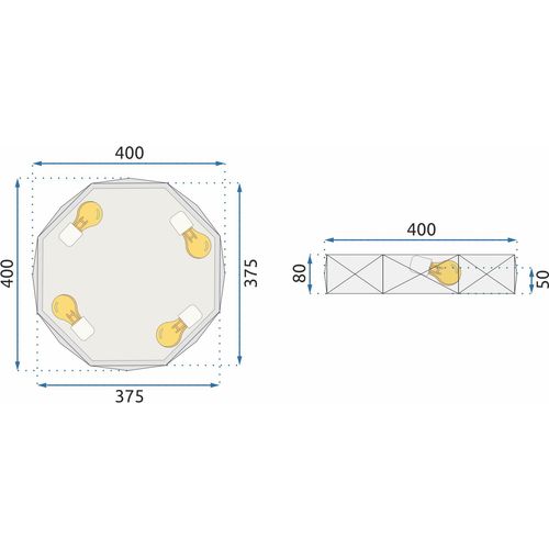 TOOLIGHT Luster Diamond APP876-C Zlatna svjetiljka 40 cm slika 11