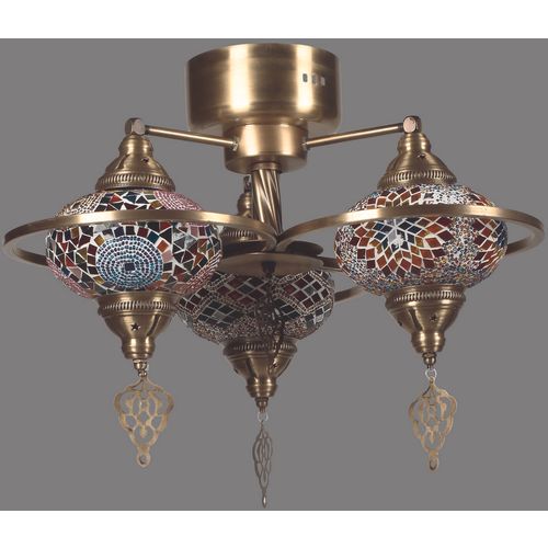 Yeni Macellan Mozaik Camlı 3 Lü - 7788-3 Multicolor Chandelier slika 2