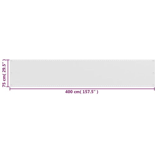 Balkonska Zaštita HDPE 75x400 cm Bijela slika 21