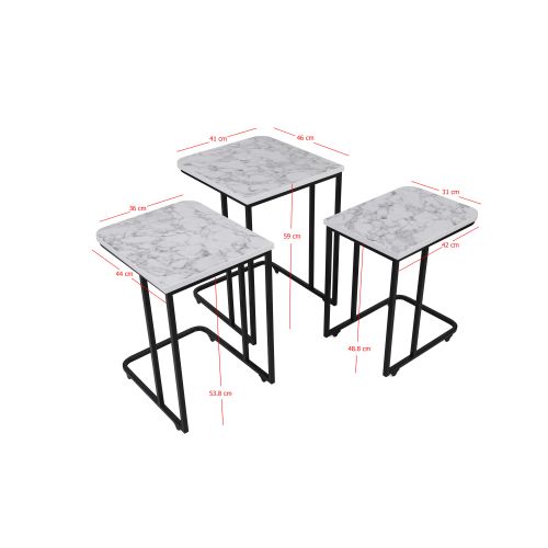 Ce Metal Zigon - 9404 White
Black Nesting Table (3 Pieces) slika 10