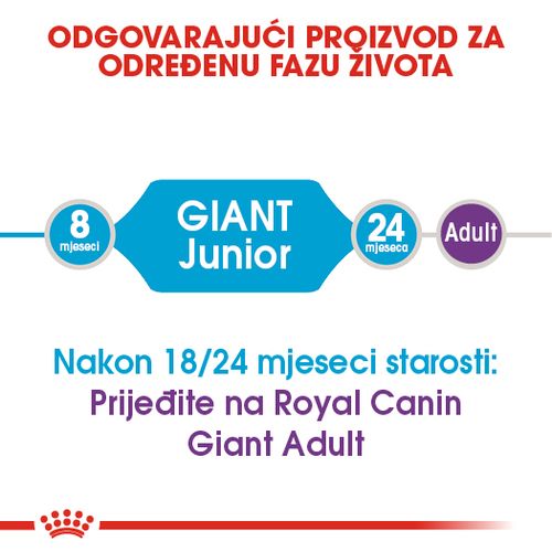 ROYAL CANIN SHN Giant JUNIOR, Potpuna hrana za pse specijalno za štence divovskih pasmina (konačne težine > 45 kg)  od 8 do 18/24 mjeseci starosti, 15 kg slika 7