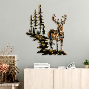 Deer 3 Multicolor Decorative Metal Wall Accessory