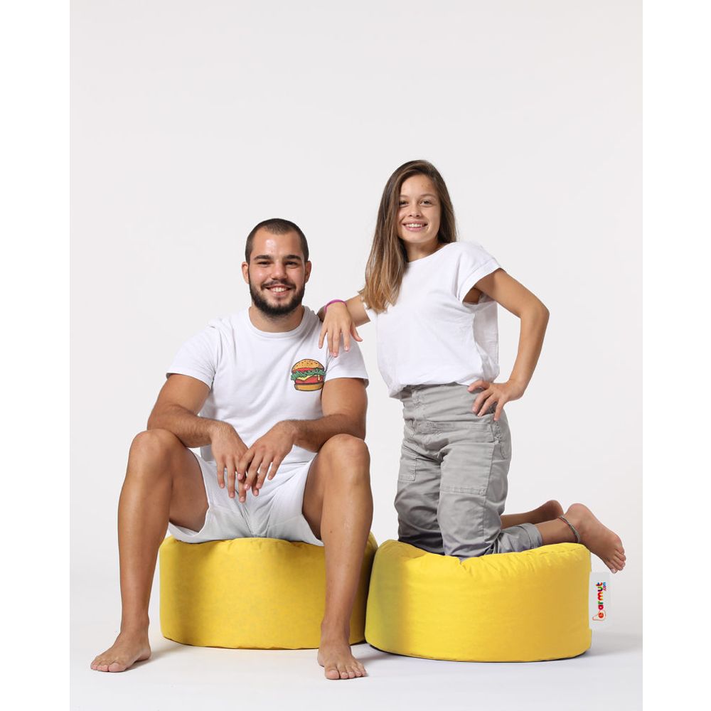 Žuti Okrugli Pouf - Savršen za Vaš Vrt slika 8