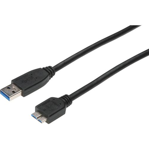 USB 3.0 priključni kabel A/mikro B 0,25 m crni AK-11234 slika 1
