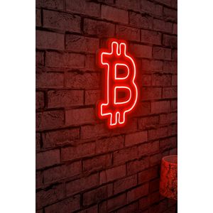 Wallity Ukrasna plastična LED rasvjeta, Bitcoin - Red