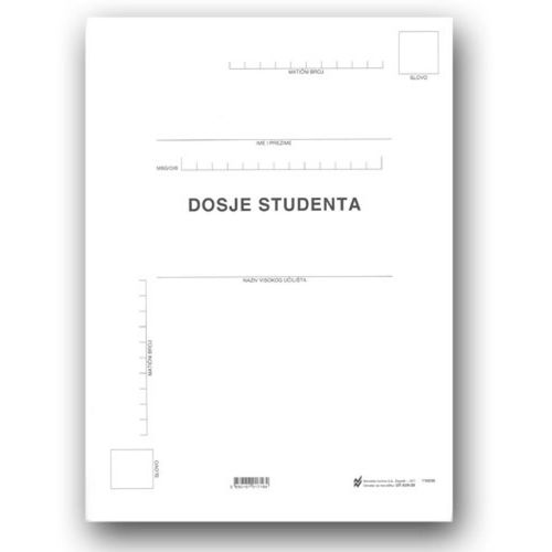 XI-9-20 DOSJE STUDENTA; Mapa, 23,5 x 32 cm slika 1