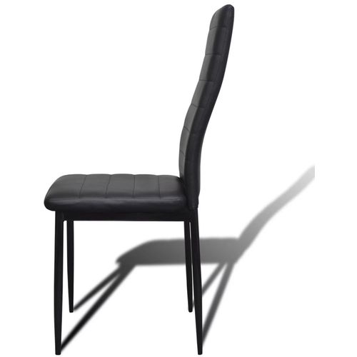 Komplet za ručak - Linijske stolice crne tanke 4 kom + stakleni stol slika 19
