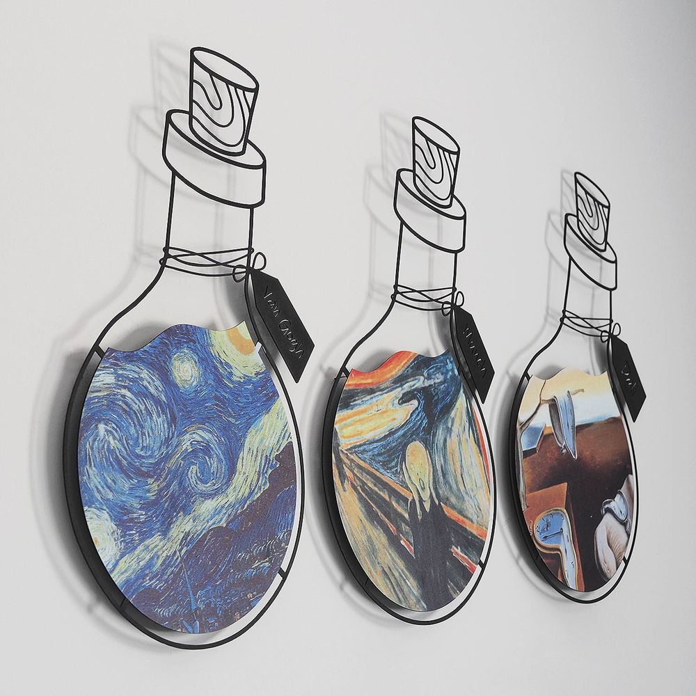 Art Potion Set od 3 Metalne Dekoracije za Zid - APT710 Višebojni Ukrasni Metalni Zidni Dodatak slika 7