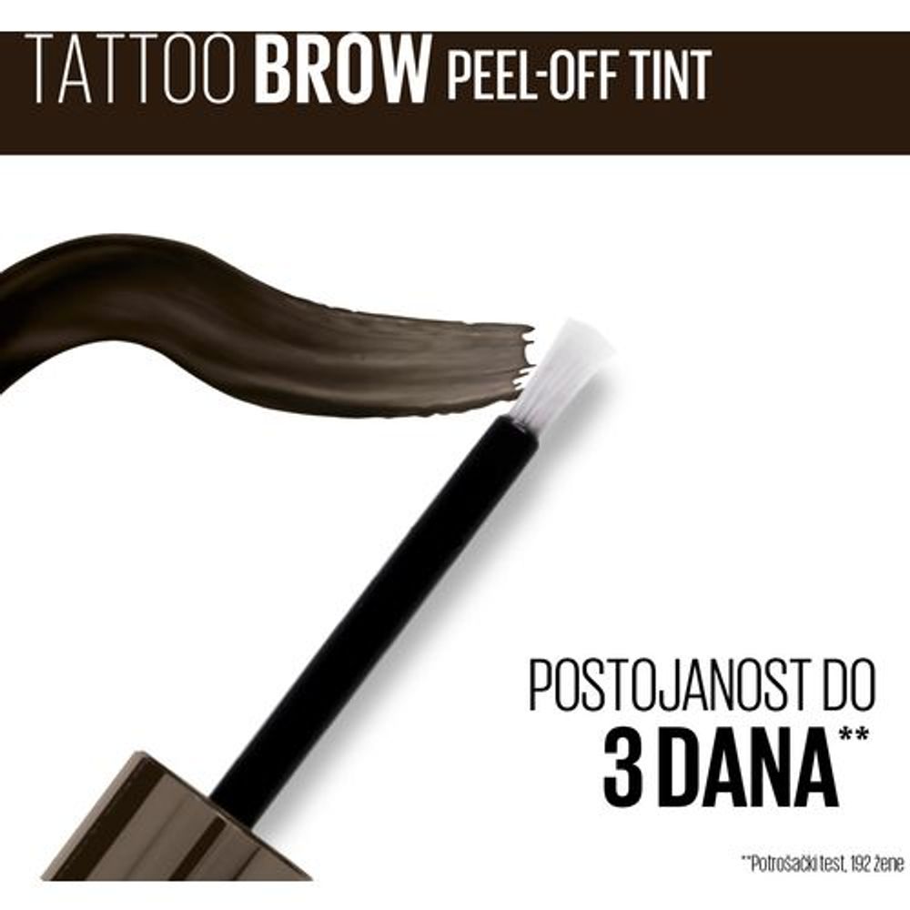 Maybelline New York Tattoo Brow Peel-Off Gel za obrve 2 Medium Brown slika 3