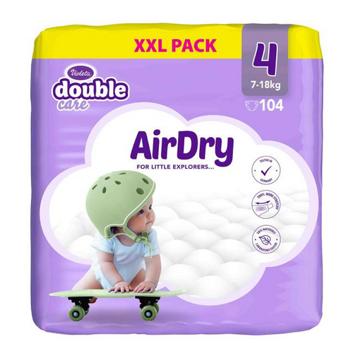 Violeta Pelene Double care  Giga Air Dry 4 Maxi 7-18kg 104kom slika 1