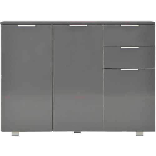 Komoda visoki sjaj siva 107 x 35 x 76 cm slika 4