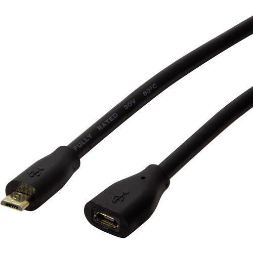 LogiLink USB kabel USB 2.0 USB-Micro-B utikač, USB-Micro-B utičnica 5.00 m crna  CU0125 slika 5