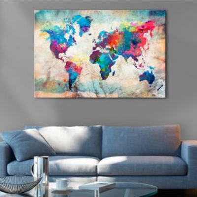 Zidne slike motivi karte svijeta