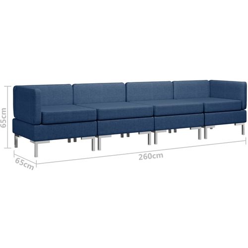 4-dijelni set sofa od tkanine plavi slika 36