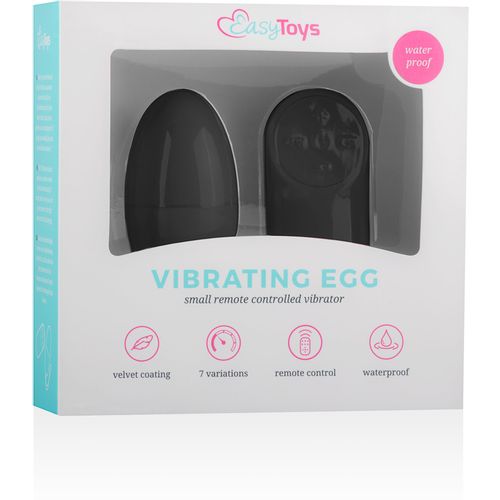 Vibracijsko jaje Easytoys - s daljinskim upravljačem, crna slika 7