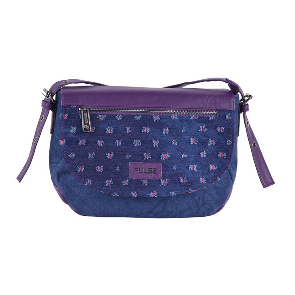 TORBA NA RAME PULSE TRIESTE FLOWER JEANS 121514 slika 1