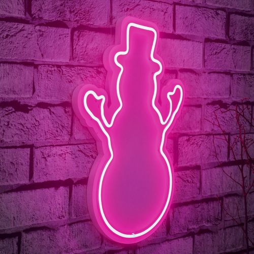 Wallity Ukrasna plastična LED rasvjeta, Snowman - Pink slika 9