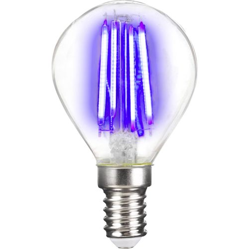 LightMe LM85311 LED Energetska učinkovitost 2021 G (A - G) E14 oblik kapi 4 W plava (Ø x D) 45 mm x 78 mm filament 1 St. slika 3