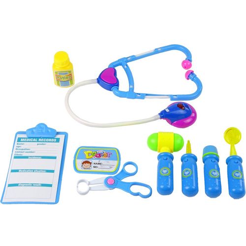 Dječji set liječničkih instrumenata na baterije, plavi slika 2