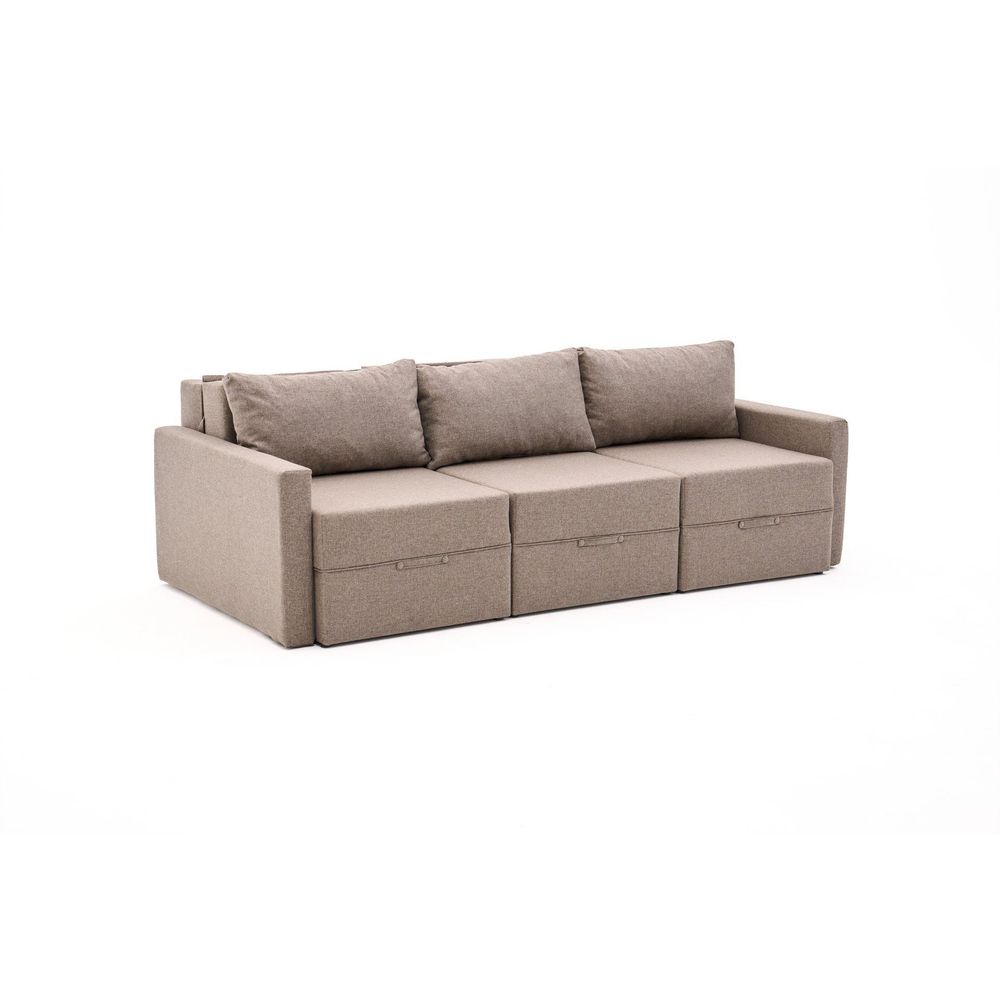 Sofa na razvlačenje za 3 osobe Saros - smeđa boja slika 4