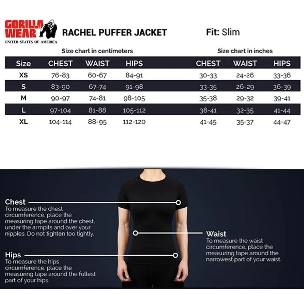 Gorilla Wear Rachel Puffer Jakna, Crna slika 7