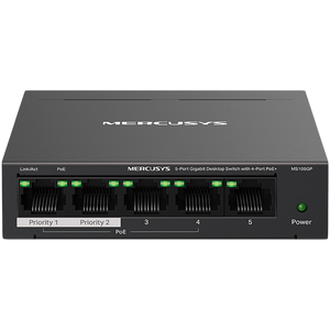 Mercusys MS105GP 5-Port Gigabit Desktop Switch with 4-Port PoE+