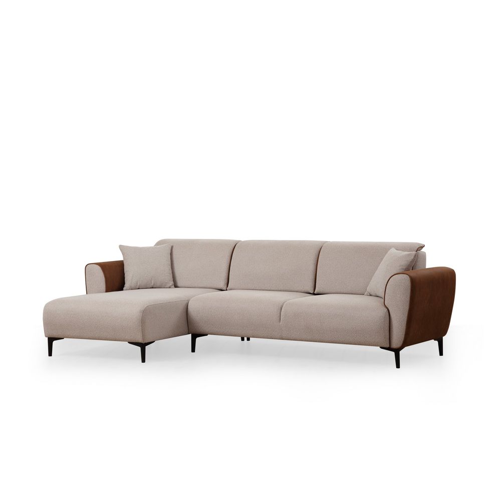 Ugaona Sofa na Razvlačenje Aren Left - Bež Cimet slika 8