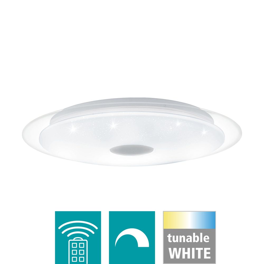 Eglo Lanciano 1 Plafonjera sa LED Rasvjetom, 24W, 1900lm, Daljinski Upravljač, Timer, Dimabilna, Promjer 660mm, Bijela slika 3