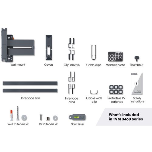 Vogels TVM3463, zidni nosač za ekrane od 32"-65", nagib do 20° pomak 180°, 25kg slika 6