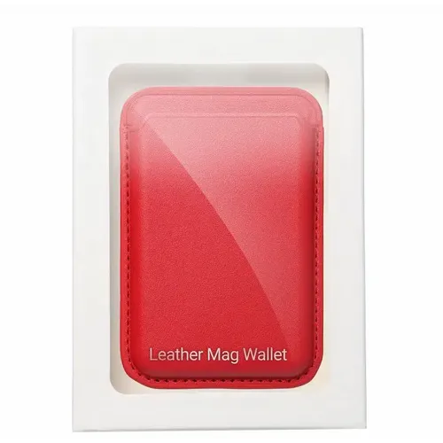 Kožni Mag Wallet crveni magnetski novčanik slika 6