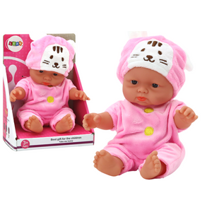 Mala beba lutka - Ružičasta odjeća, šešir sa zekom
