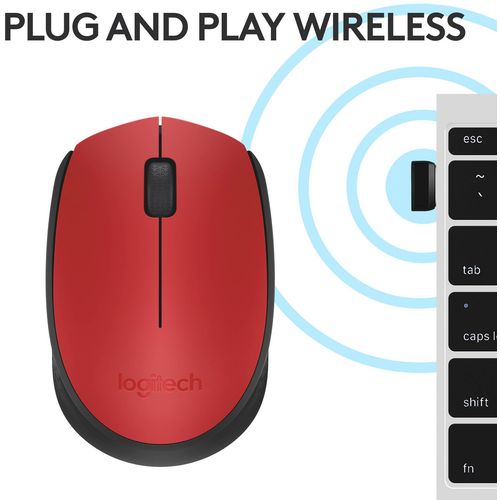 Logitech M171 Mouse Radio Optical Red, Black 3 Buttons 1000 dpi slika 10